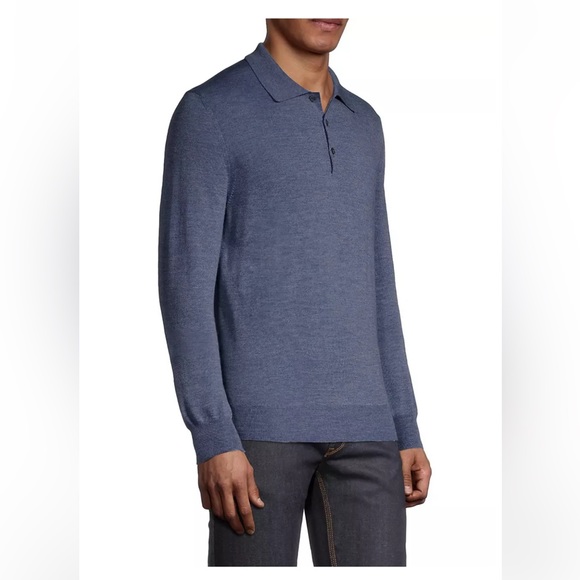 Canali Merino Wool Long-Sleeve Polo - Picture 4 of 11